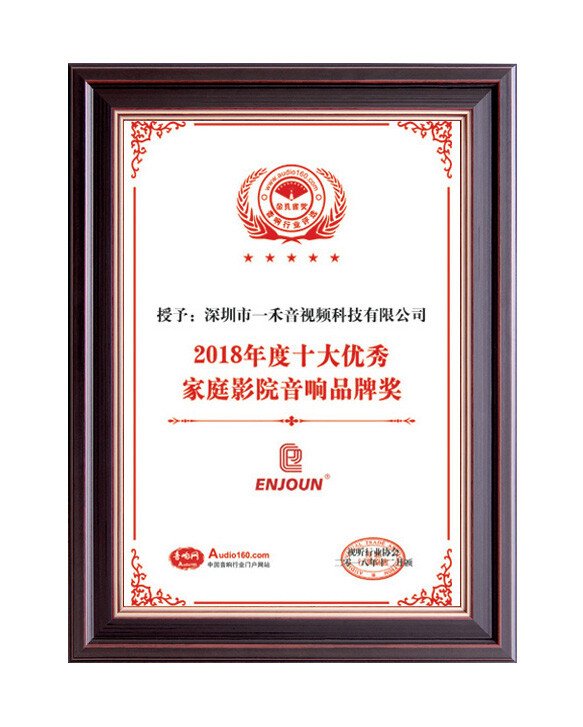 2018年度十大優(yōu)秀家庭影院音響品牌獎(jiǎng)